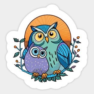 mommy and baby owl Sticker